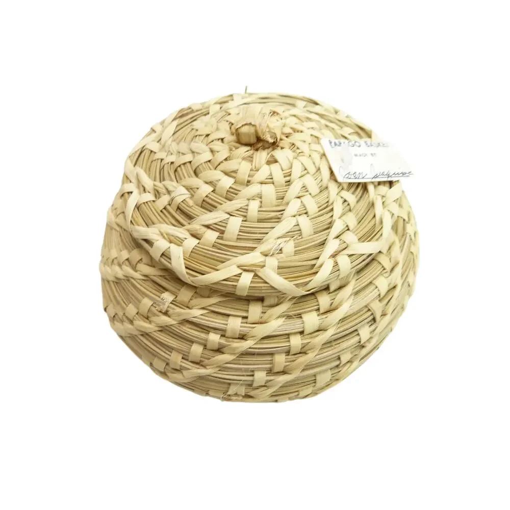 Vintage Native American Indian PAPAGO Lidded Basket